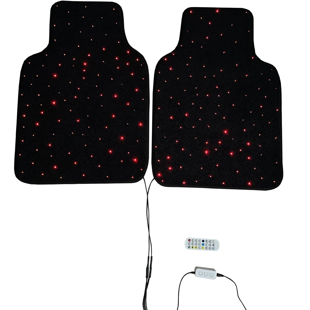 Fiber Optic Twinkle Stars Car Mats WaterProof Star Light Car LED Rugs With APP Remote Control Light Effect