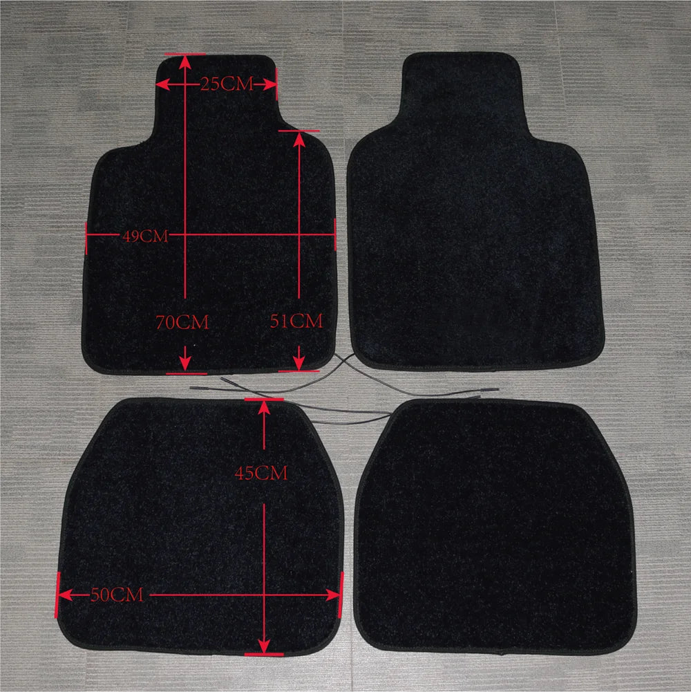 Fiber Optic Twinkle Stars Car Mats WaterProof Star Light Car LED Rugs With APP Remote Control Light Effect