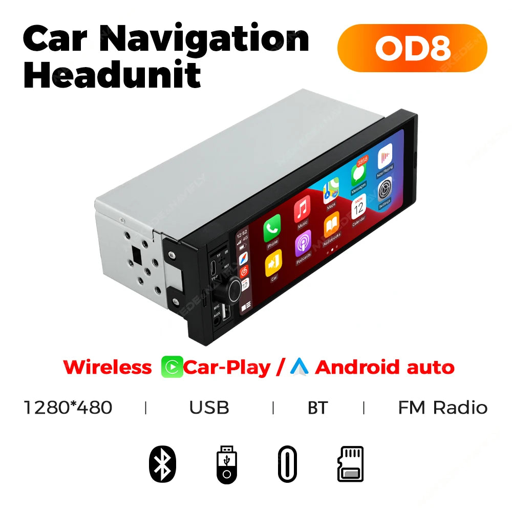 AURARIDE Single DIN apple carplay stereo port