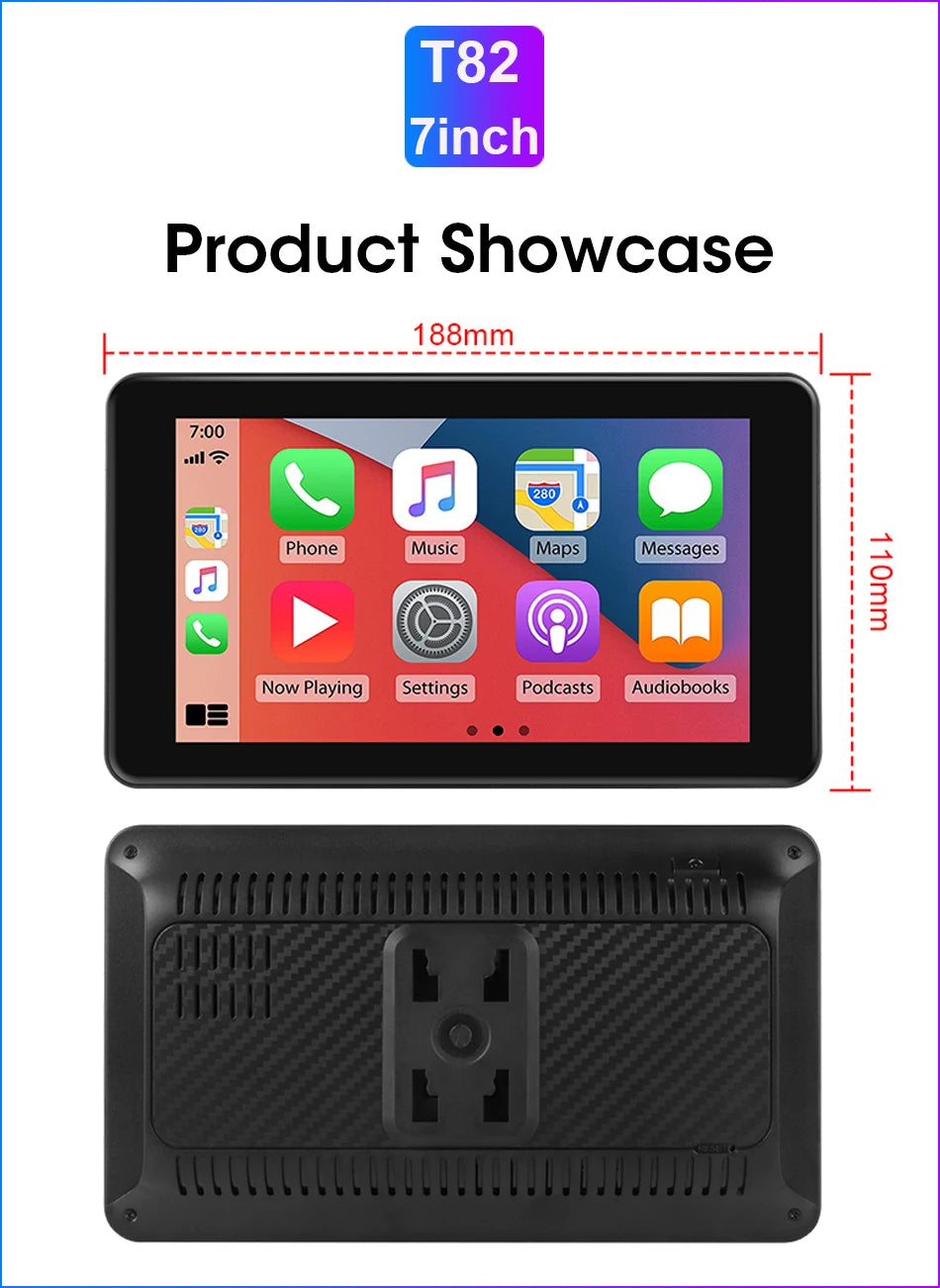 AuraRide 10” CarPlay Smart Screen – Wireless Multimedia Display