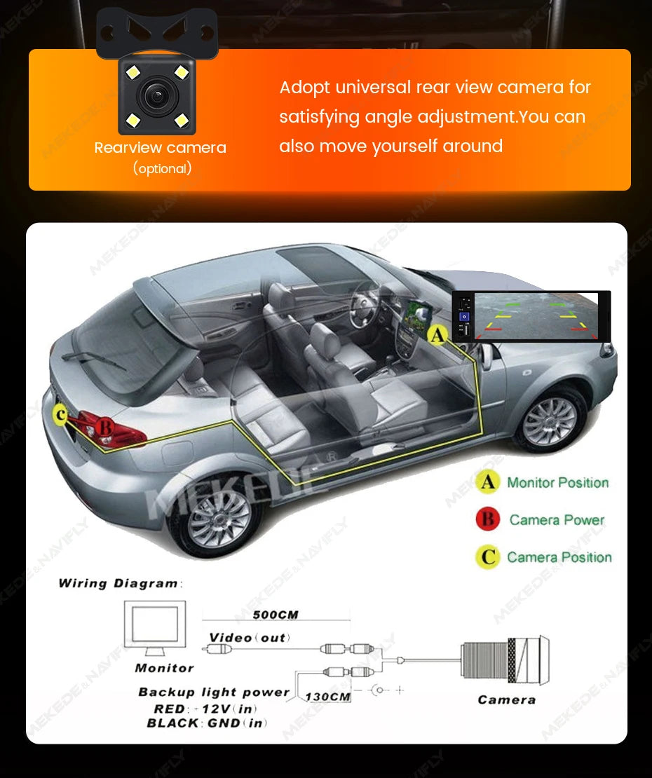 AURARIDE Single DIN apple carplay stereo port