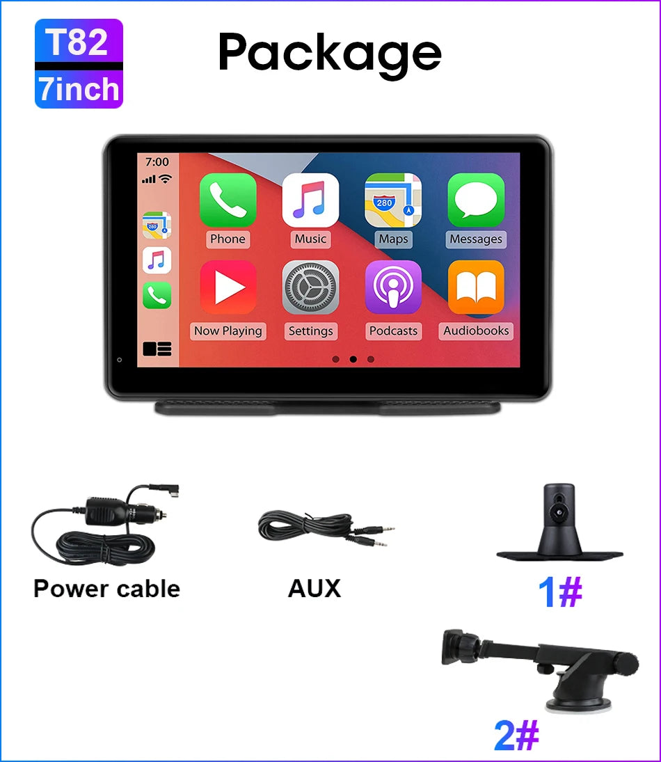 AuraRide 10” CarPlay Smart Screen – Wireless Multimedia Display