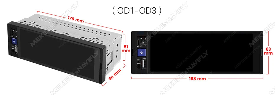 AURARIDE Single DIN apple carplay stereo port