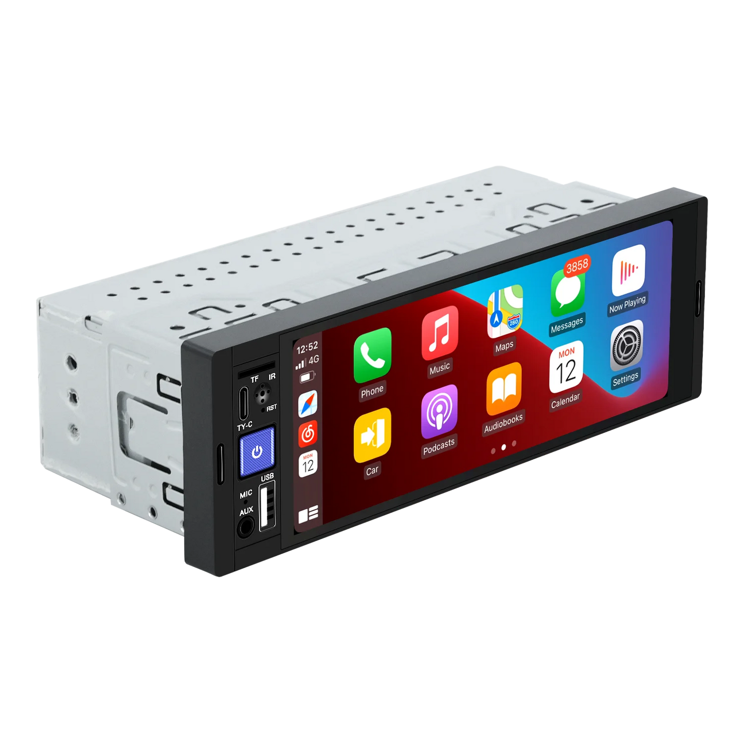 AURARIDE Single DIN apple carplay stereo port