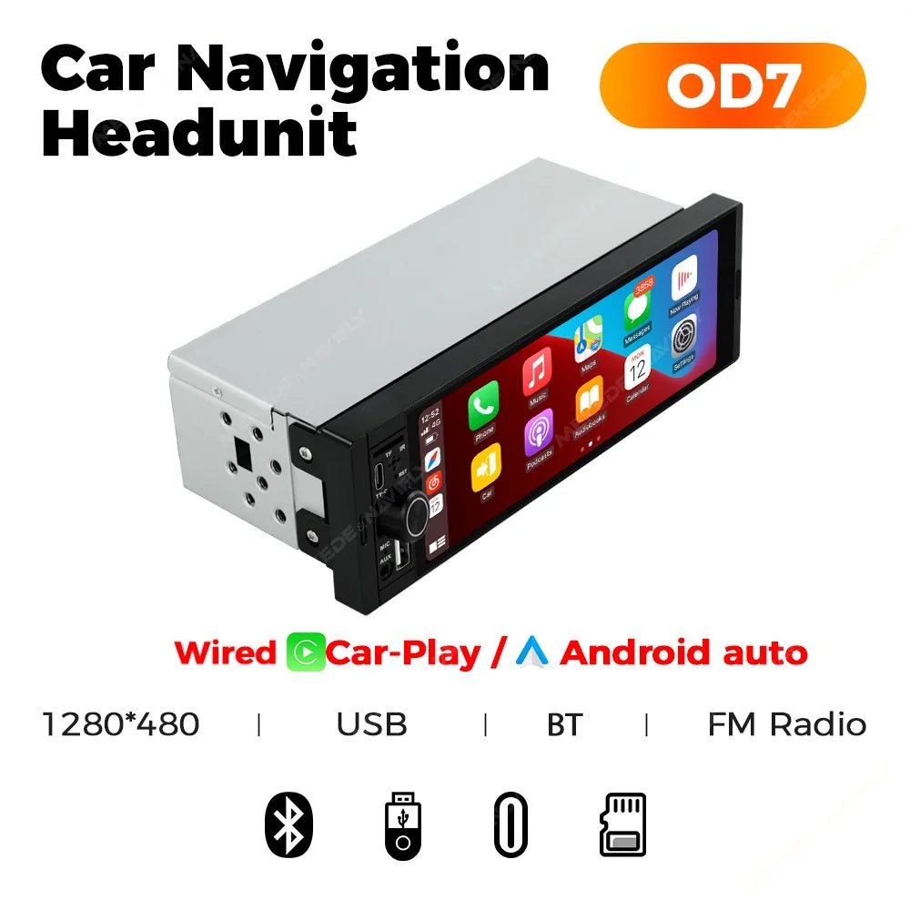 AURARIDE Single DIN apple carplay stereo port