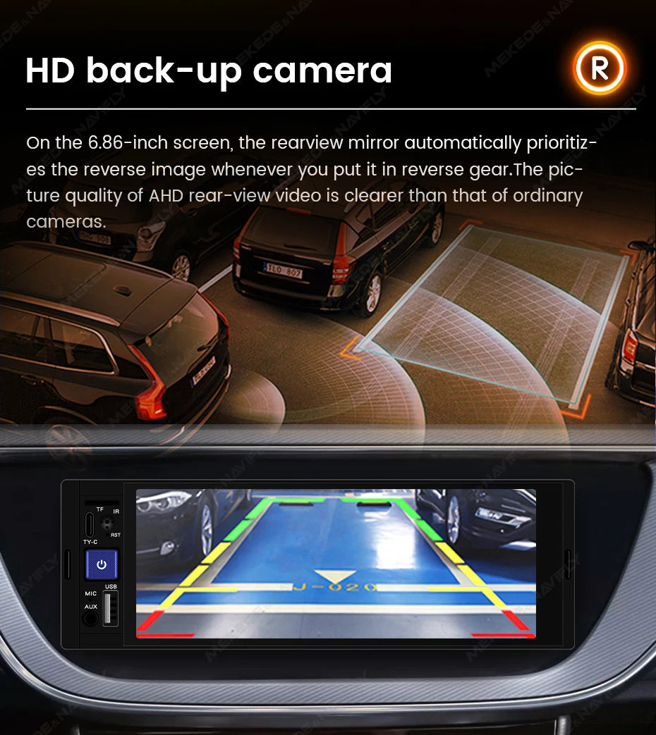 AURARIDE Single DIN apple carplay stereo port