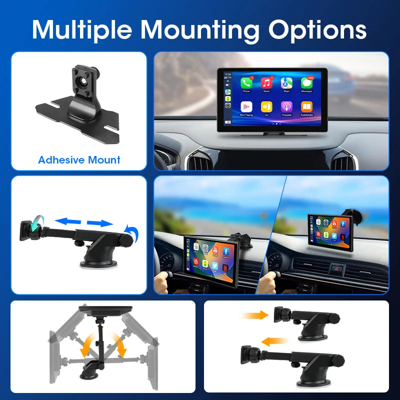 AuraRide 10” CarPlay Smart Screen – Wireless Multimedia Display