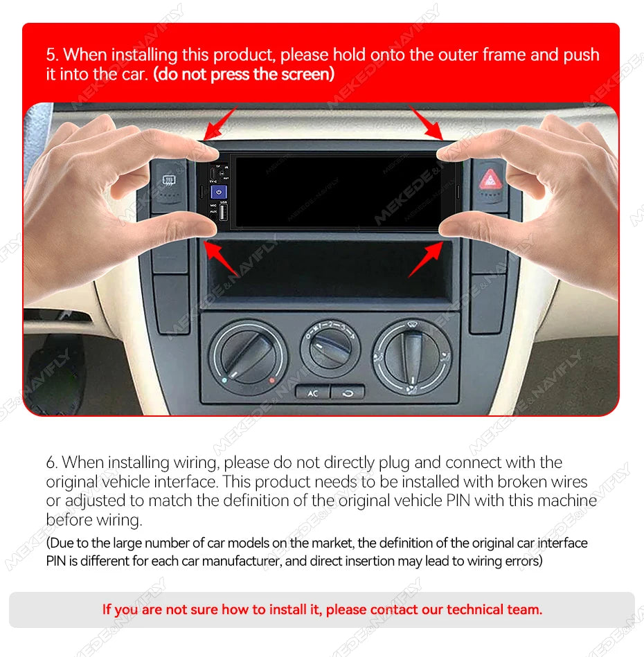 AURARIDE Single DIN apple carplay stereo port