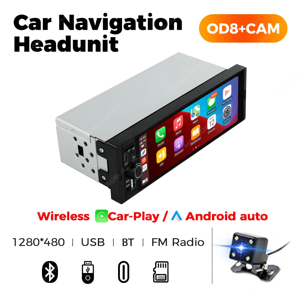 AURARIDE Single DIN apple carplay stereo port
