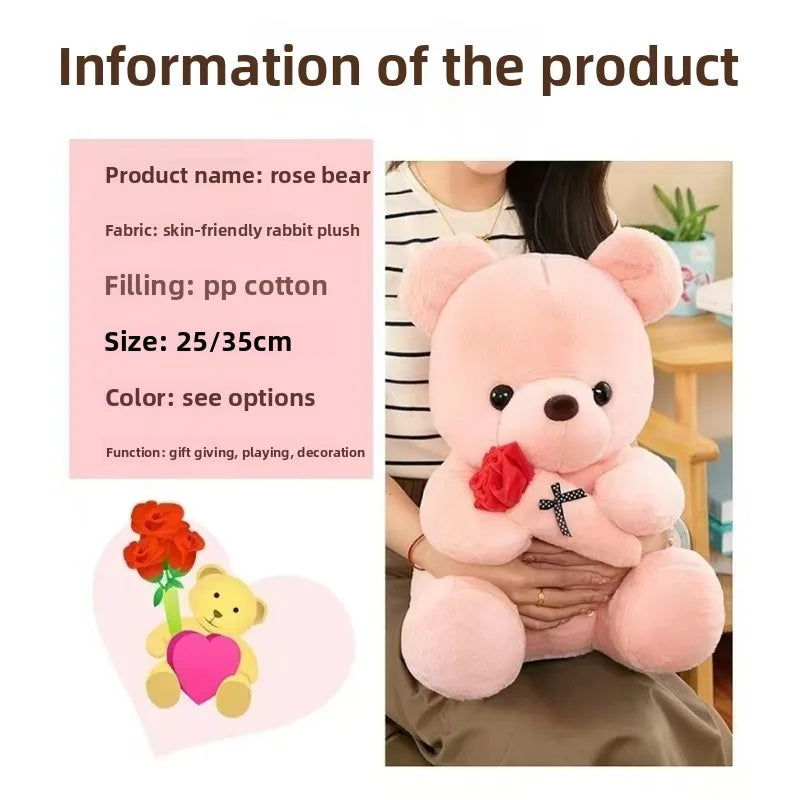 Valentine's Day gift hug rose bear hot plush doll children accompany Internet celebrities hot models