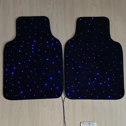 Fiber Optic Twinkle Stars Car Mats WaterProof Star Light Car LED Rugs With APP Remote Control Light Effect