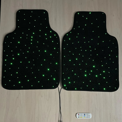 Fiber Optic Twinkle Stars Car Mats WaterProof Star Light Car LED Rugs With APP Remote Control Light Effect