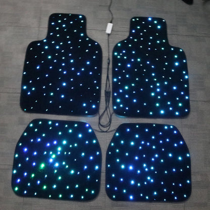 Fiber Optic Twinkle Stars Car Mats WaterProof Star Light Car LED Rugs With APP Remote Control Light Effect